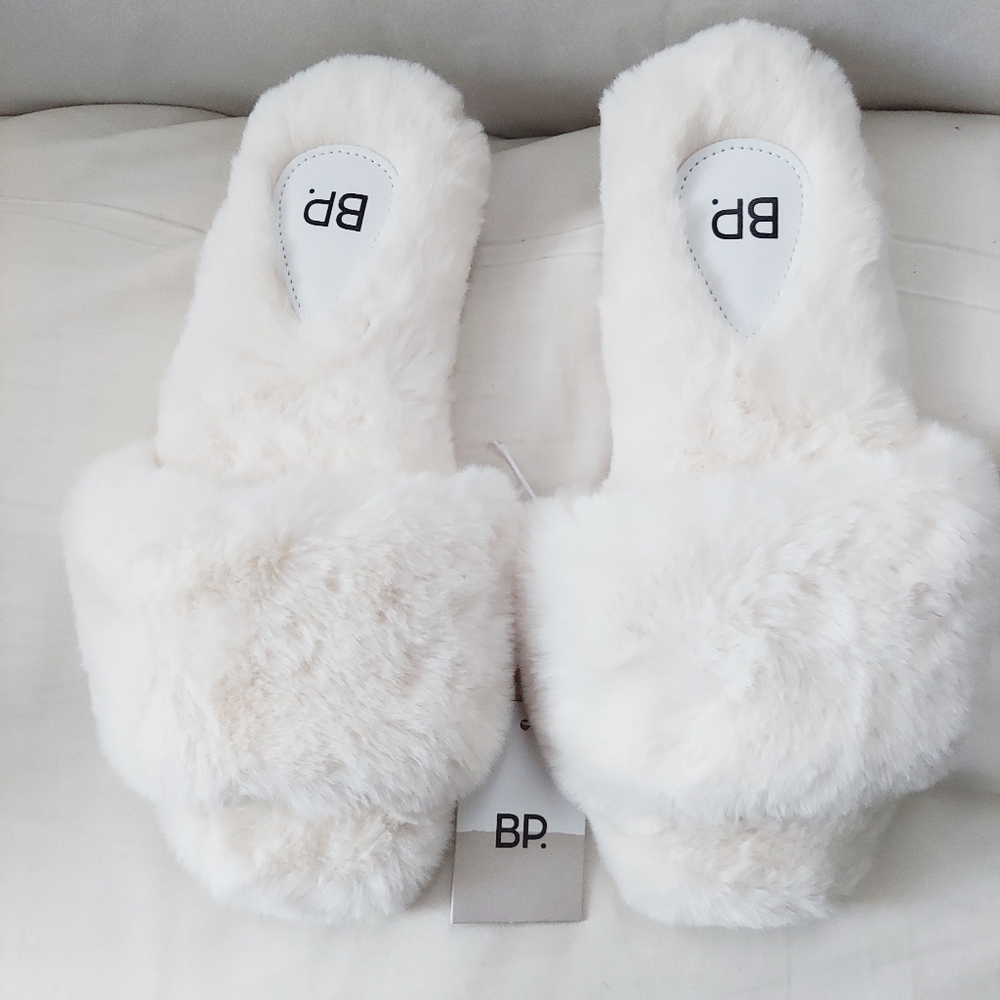 Nordstrom  BP Faux Fur Slippers- NWT